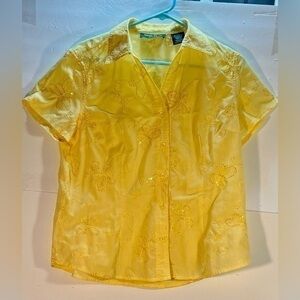 NWOT TAGS OR ALMOST NEW LEMON GRASS STUDIO BEAUTIFUL FLORAL PRINT BLOUSE SIZE L